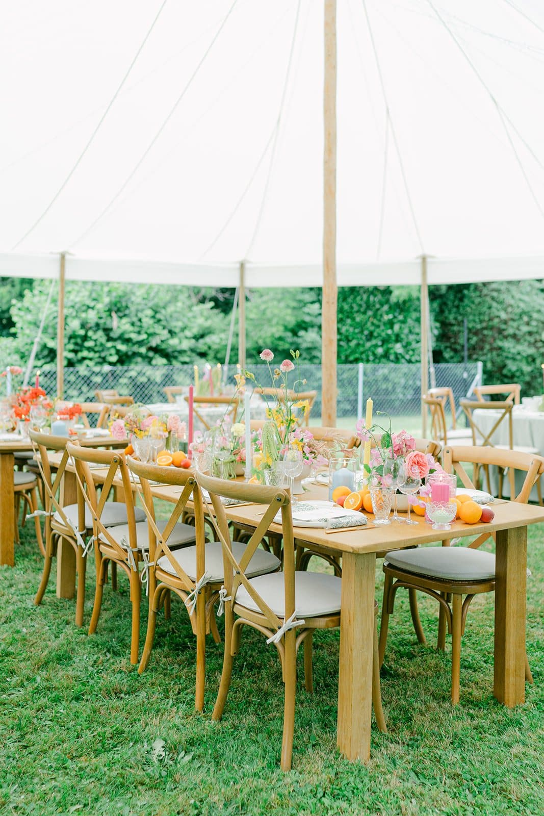 Fabric tent at a wedding above Lake Geneva