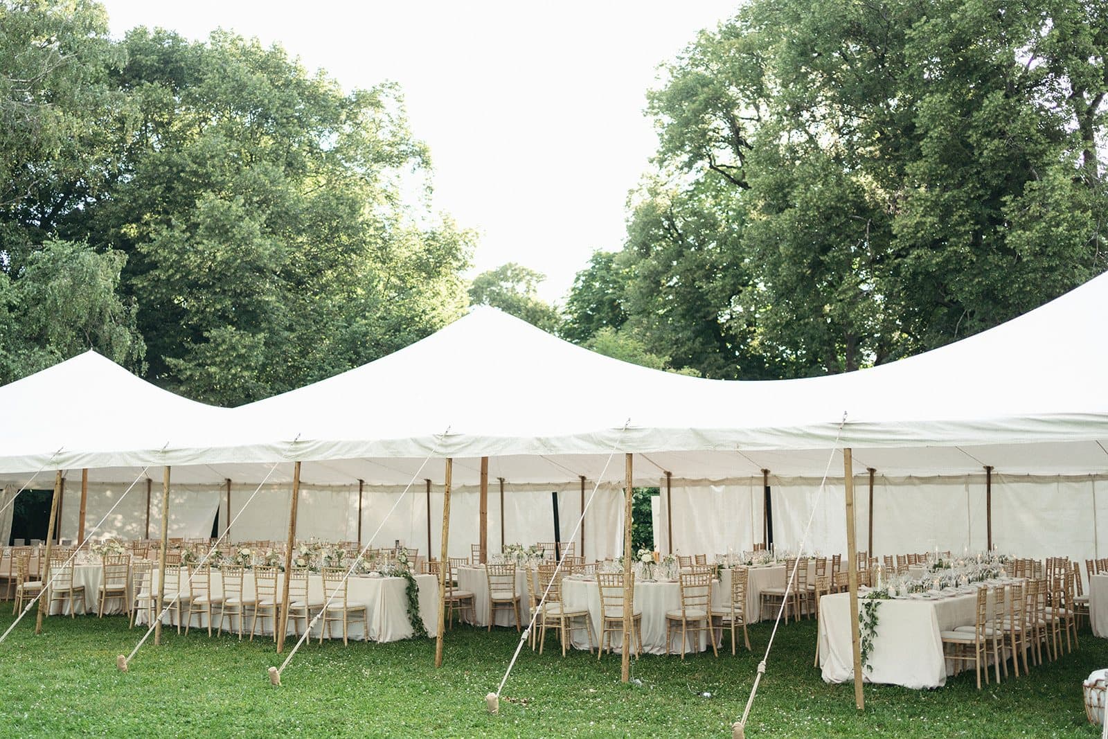 Fabric tent at a wedding above Lake Geneva